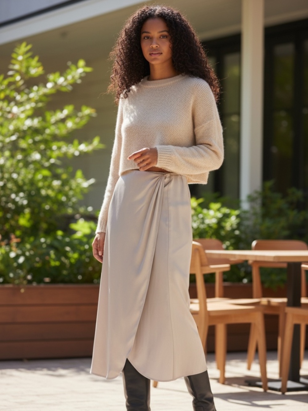 Vintage Carolina Herrera Silk Maxi Skirt